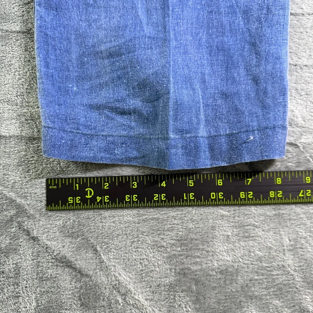 VTG Arnold Zimberg Linen Pants Straight‎ Leg Casual Blue Trousers Mens Size 36
